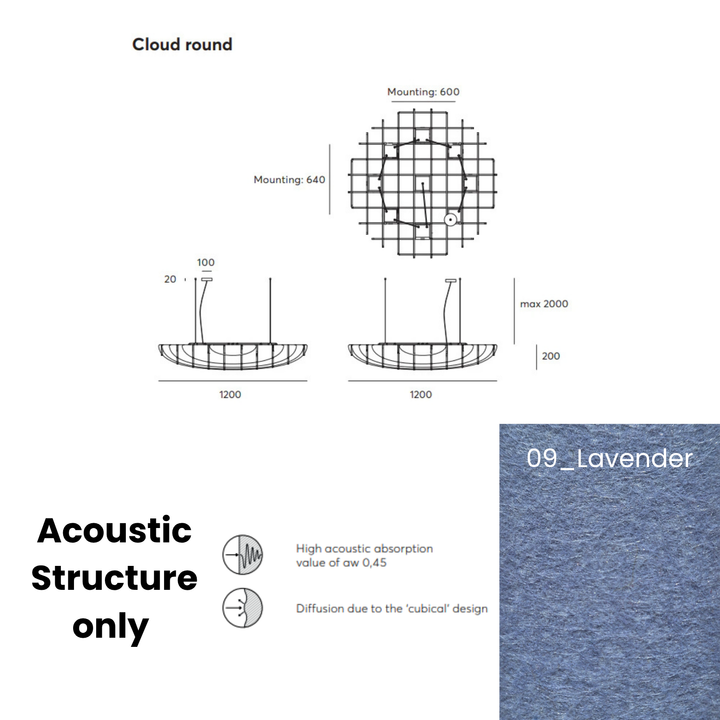 Cloud Acoustic Fixture Only