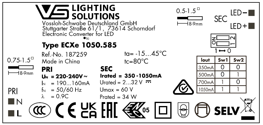 Constant Current Non Dimmable Driver 2v-32v - Multi output