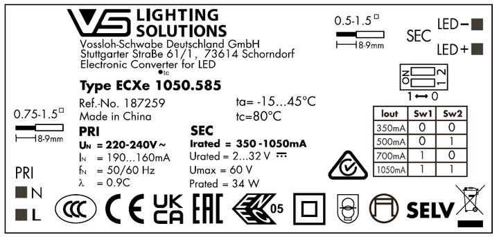 Constant Current Non Dimmable Driver 2v-32v - Multi output