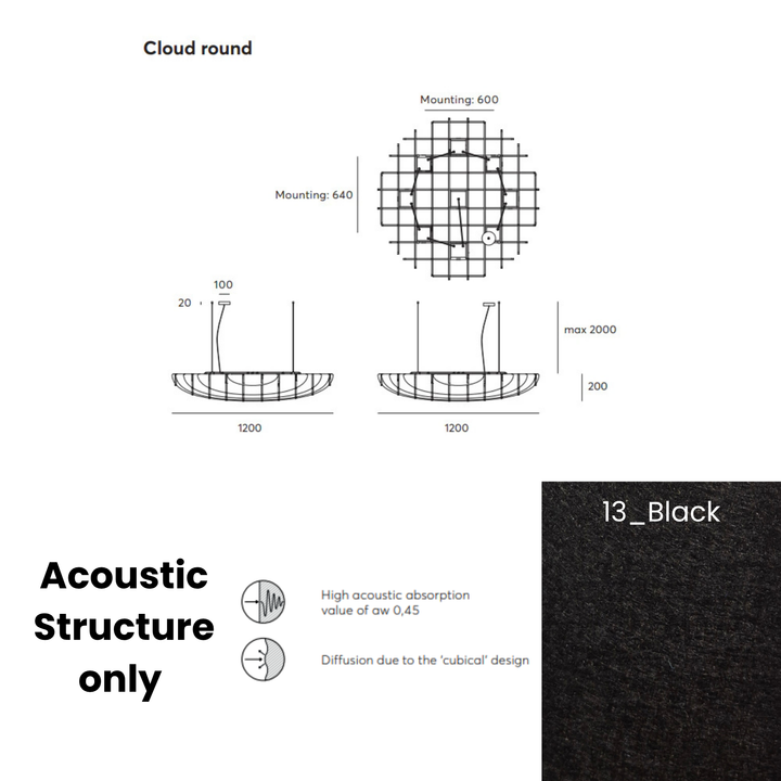 Cloud Acoustic Fixture Only