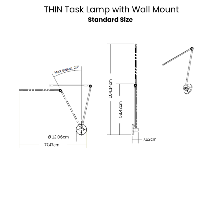 THIN Task Lamp with Wall Mount