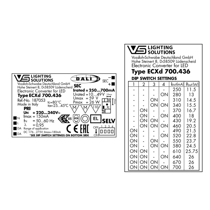 Constant Current Dali 2 Dimmable Driver - Multi output 26w Max