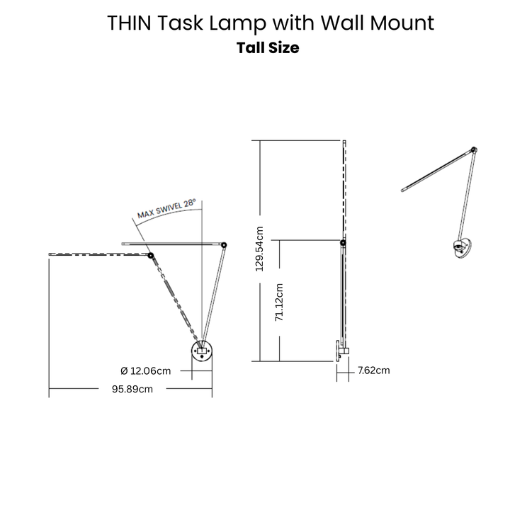 THIN Task Lamp with Wall Mount