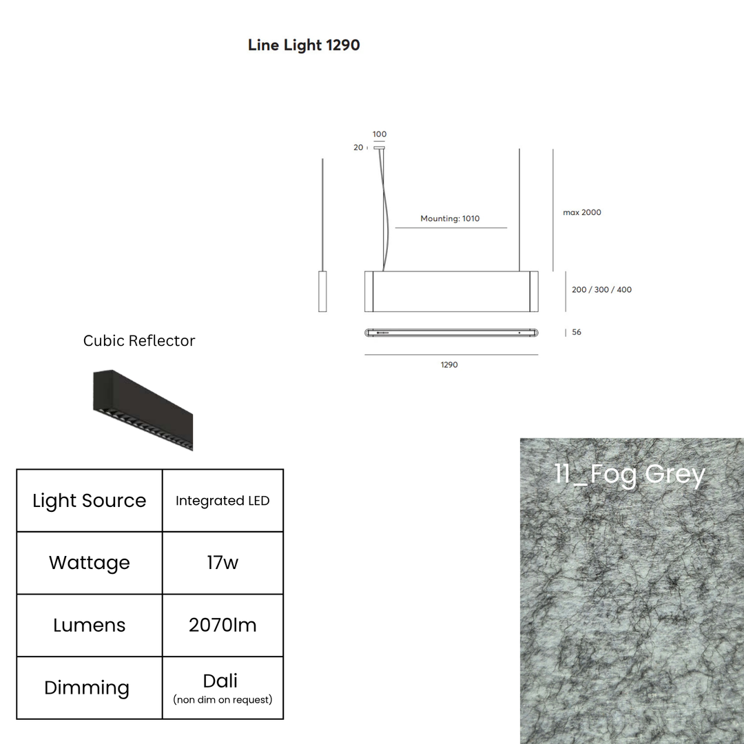 Line LED 1290mm with Cubic Reflector