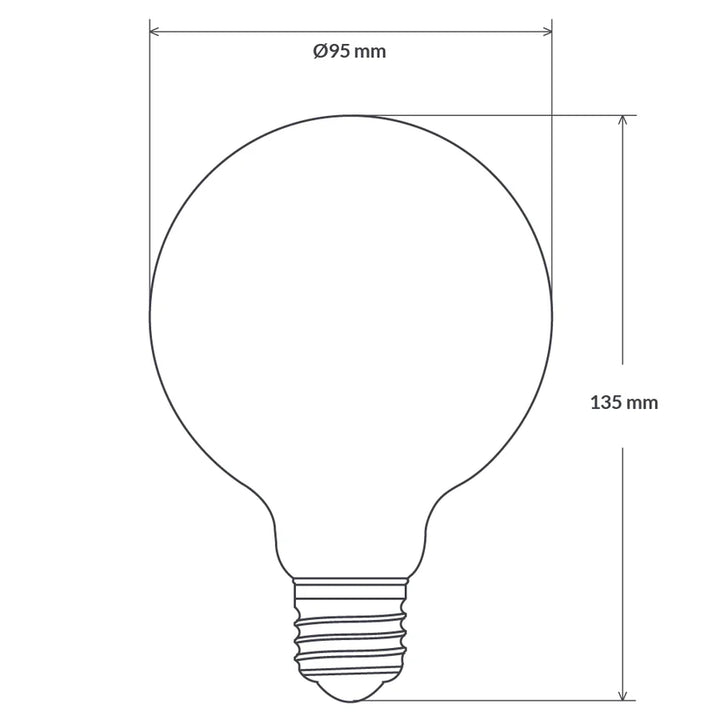 7.2w Dimmable E27 G95 Porcelain Finish 3000k