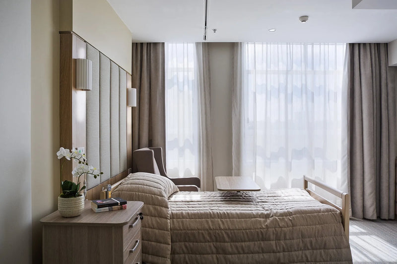 Aged-care suite at Lulworth House, Potts Point, with Kymi wall lights