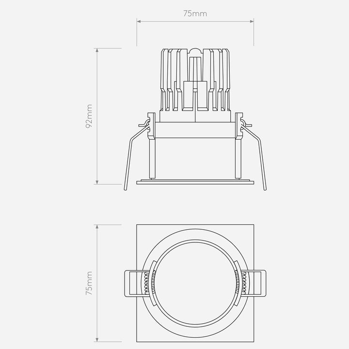 Pinhole PRO Square Fixed IP65- Phase Dimmable