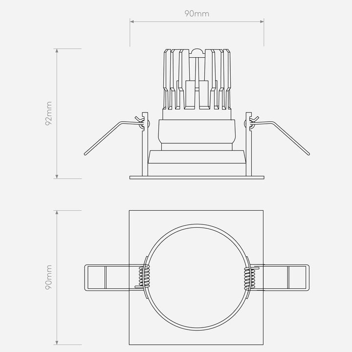 Pinhole PRO Square Adjustable- Phase Dimmable