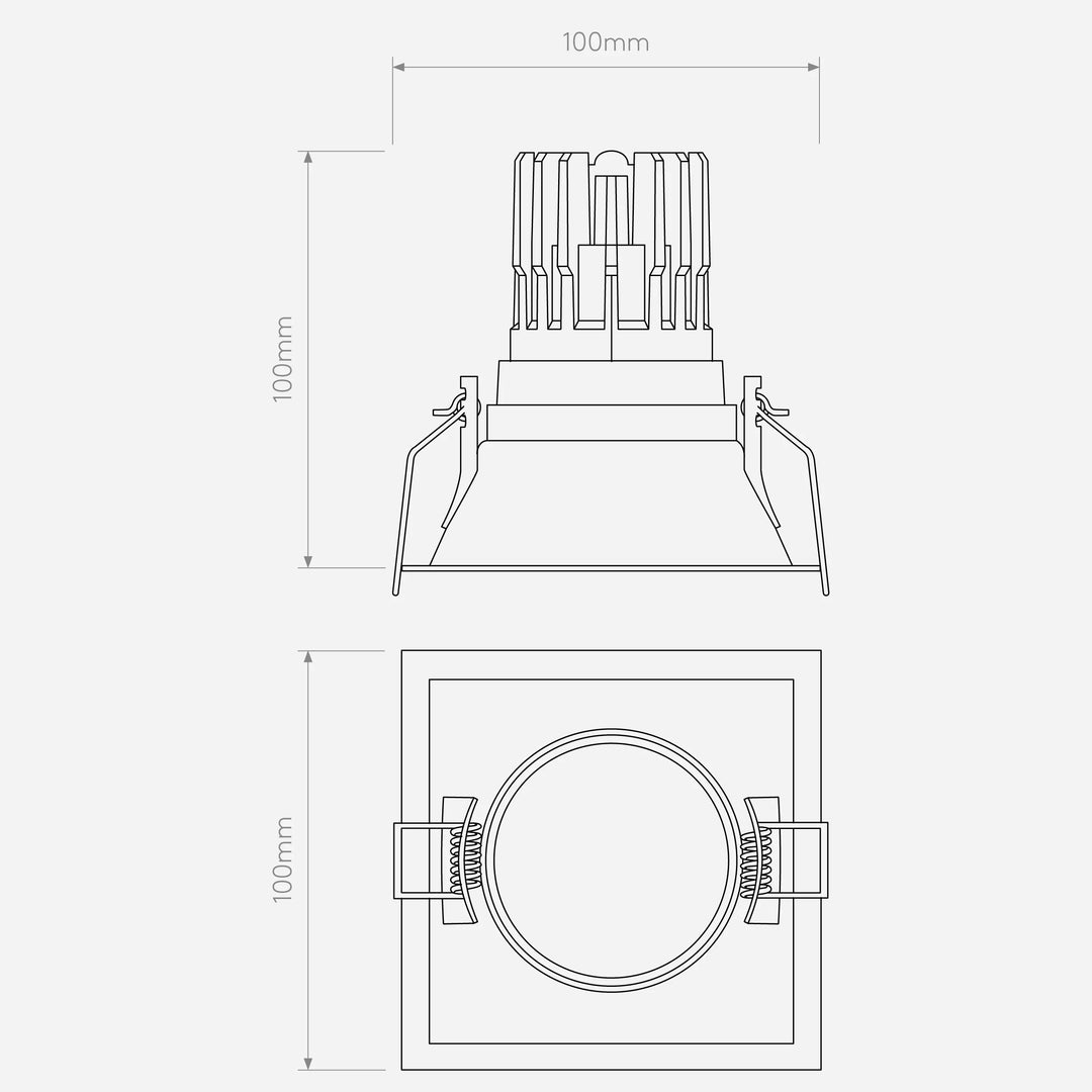Minima PRO Square Fixed IP65 Black- Dali Dimmable