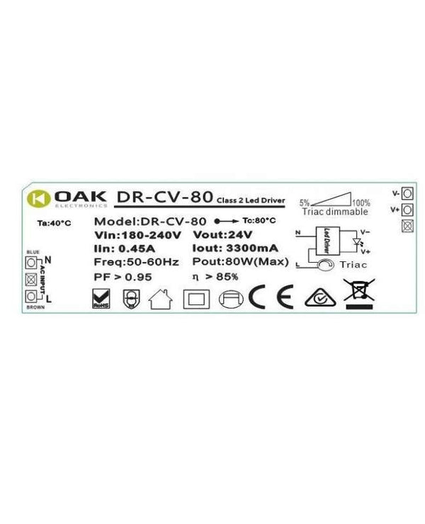 24v Phase dimmable Driver Max 80w