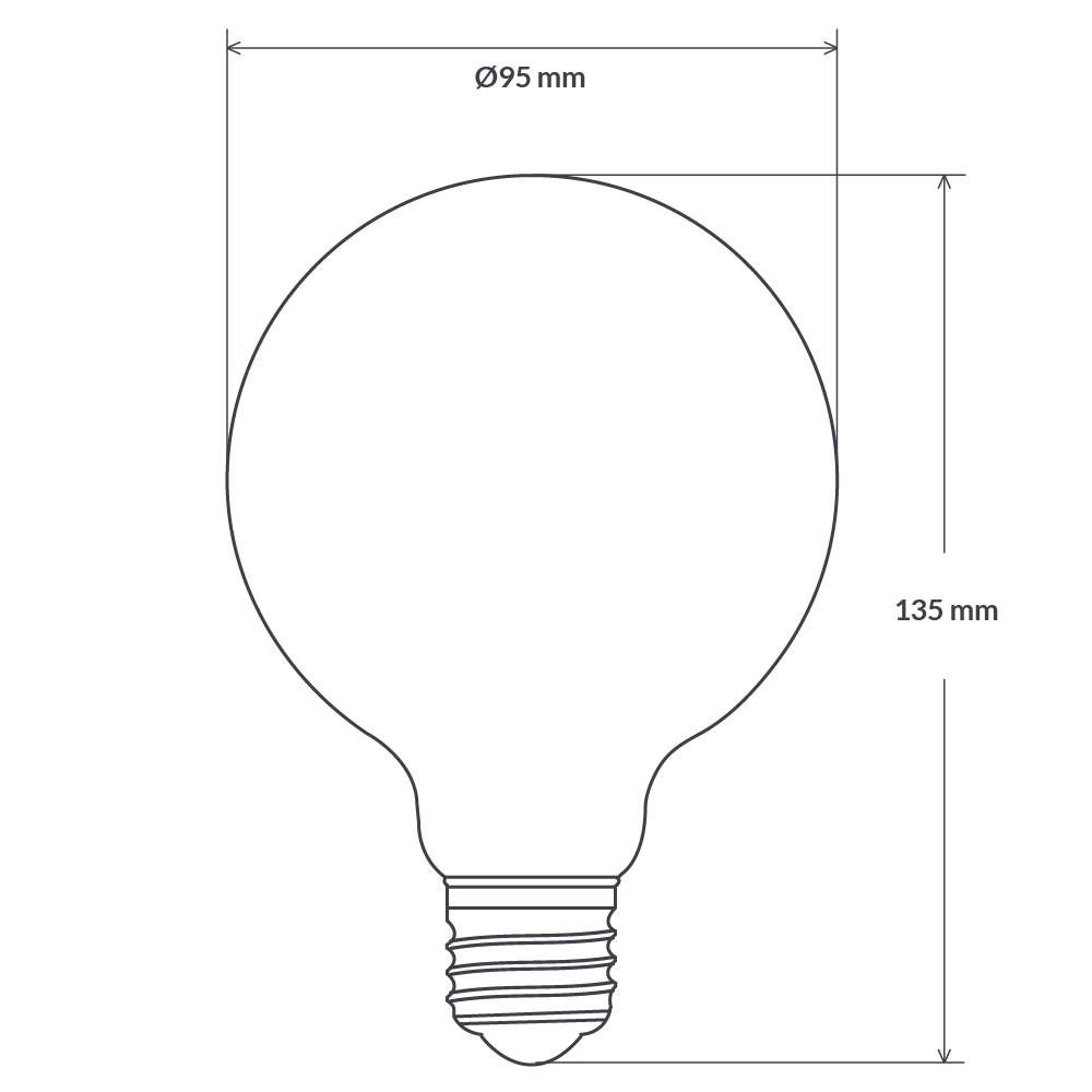 4w Dimmable E27 G95 Amber 2200k