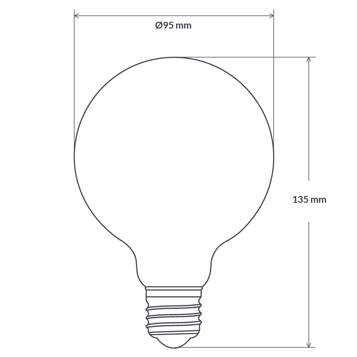 4w Dimmable E27 G95 Amber 2200k