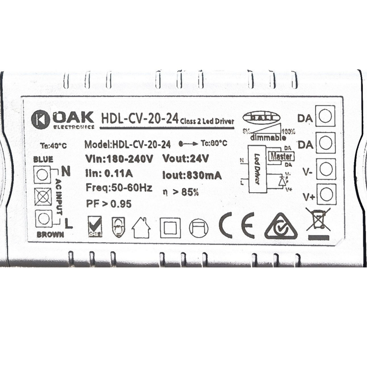 24v Dali dimmable Driver Max 20w