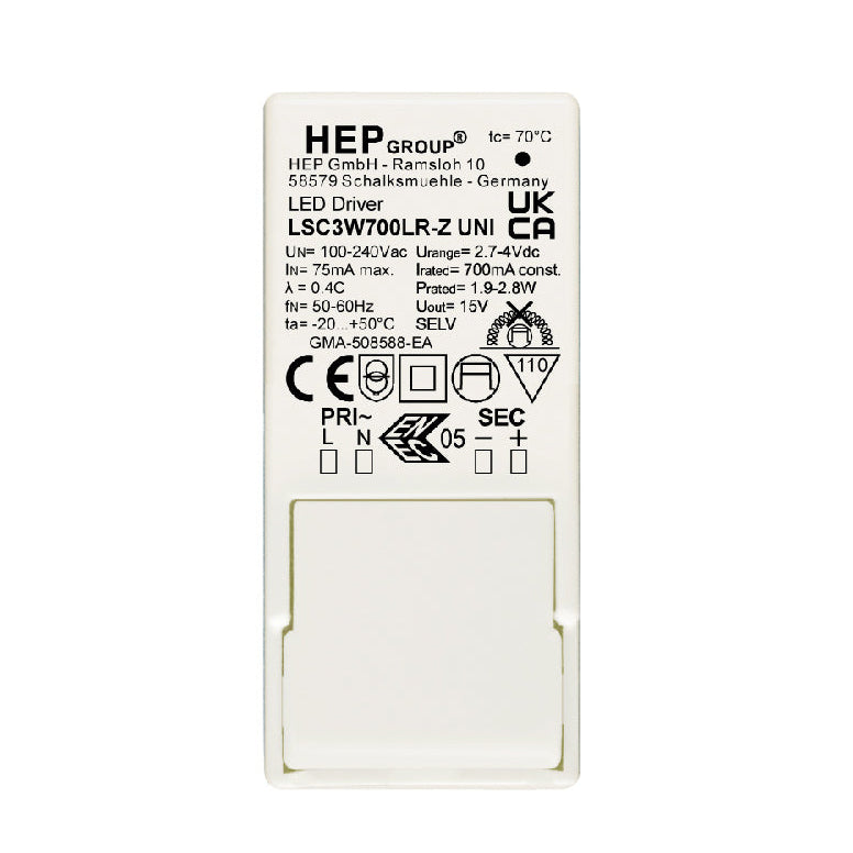 700ma Non dimmable Driver 1.9w - 3w