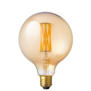 6W G125 Amber Dimmable LED Light Globe (E27) in Ultra Warm White
